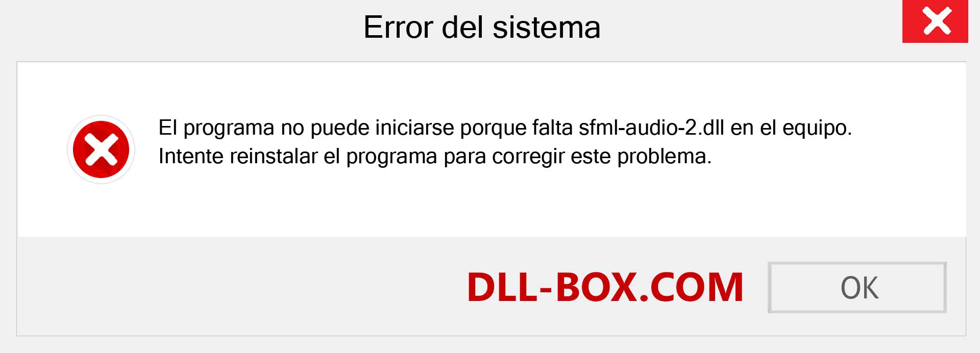 ¿Falta el archivo sfml-audio-2.dll ?. Descargar para Windows 7, 8, 10 - Corregir sfml-audio-2 dll Missing Error en Windows, fotos, imágenes